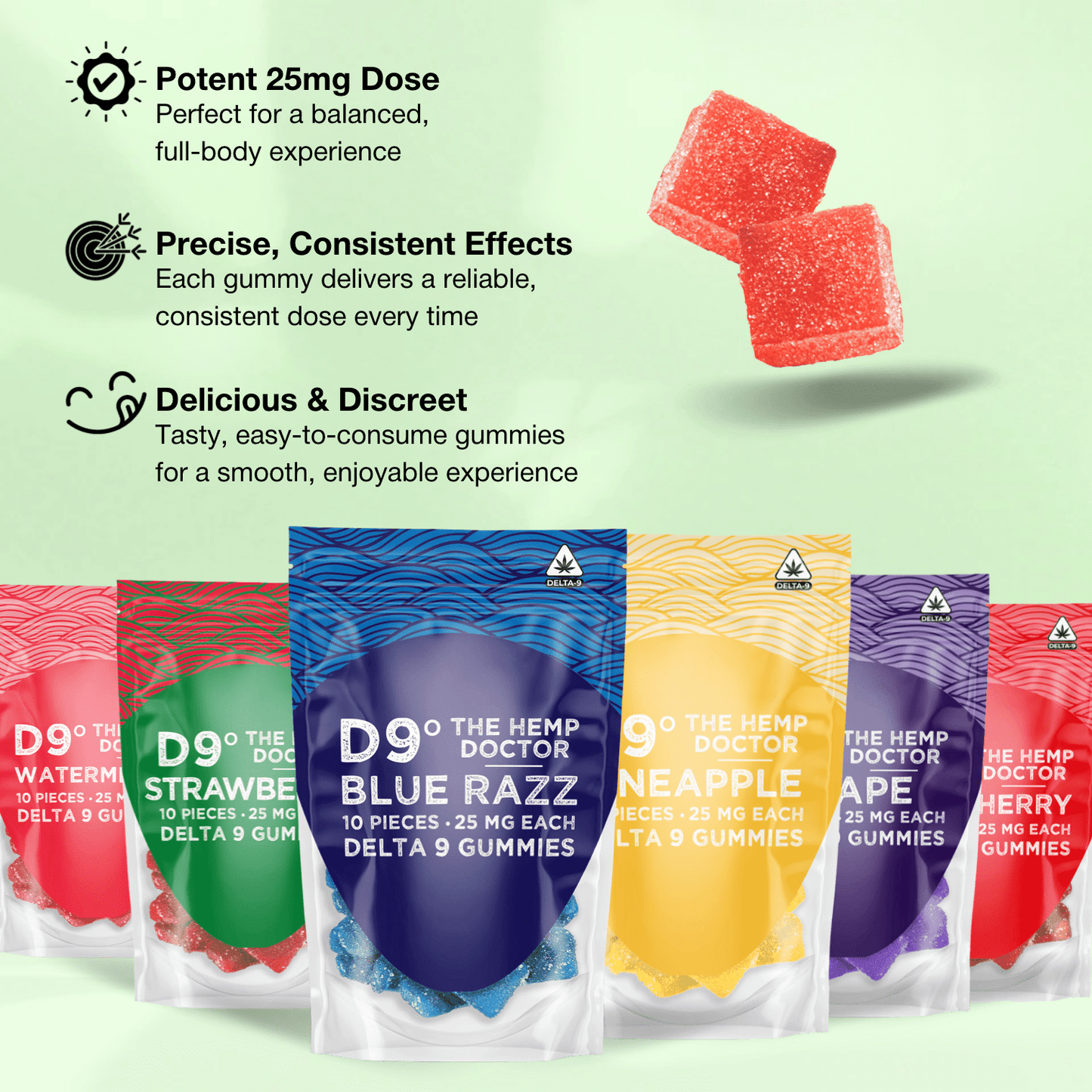 The Hemp Doctor- D9 THC 25mg 10pc Gummies