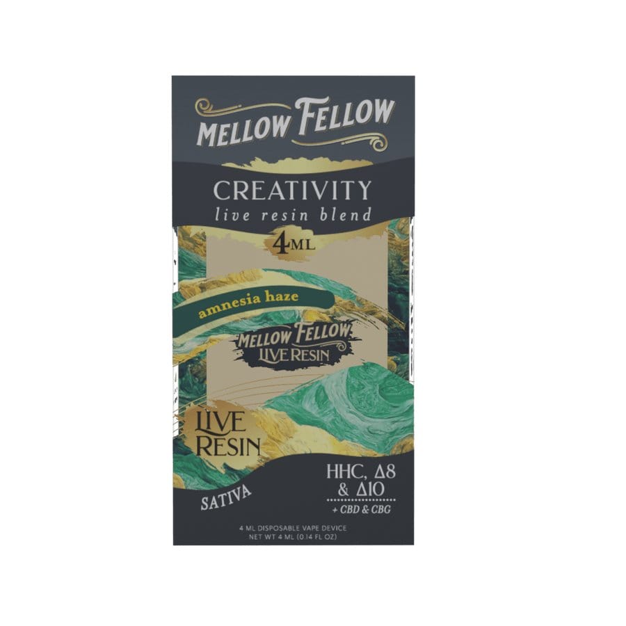 CBDWellnessplus Amnesia Haze Mellow Fellow- 4ml Live Resin Disposable Vape