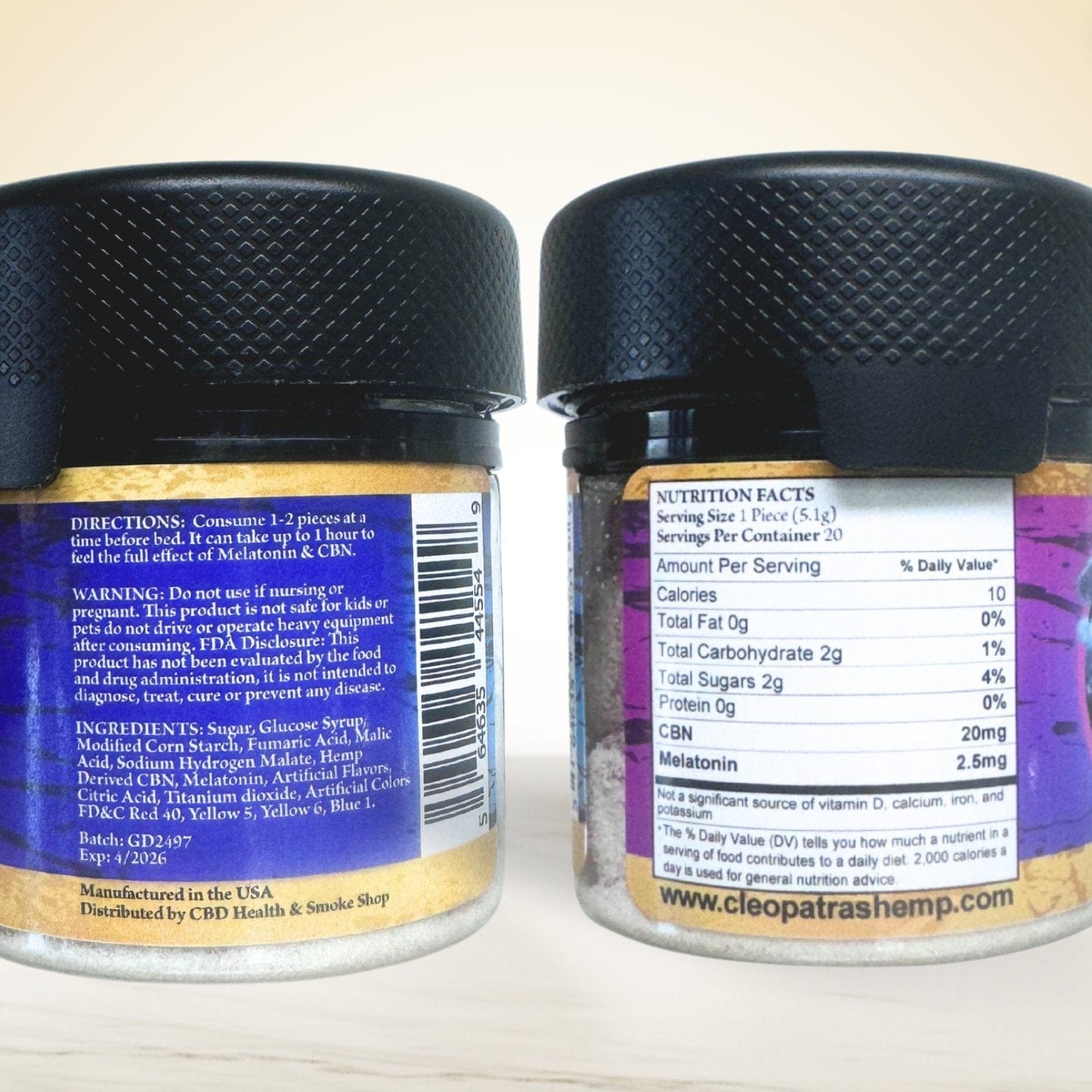 CBDWellnessplus Cleopatra- Sleep Cubes 400mg CBN & 2.5mg Melatonin