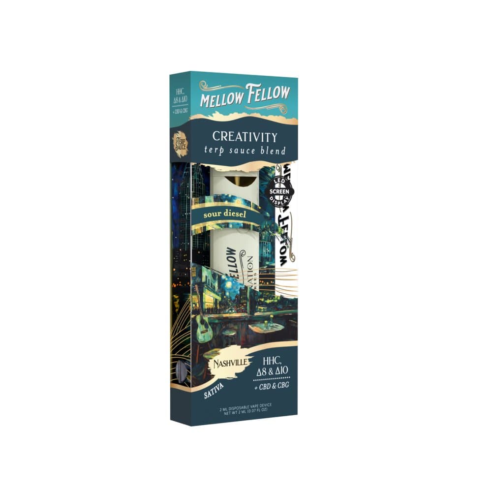 CBDWellnessplus Nashville- Sour Diesel Mellow Fellow- 2ml Terp Sauce Disposable Vape