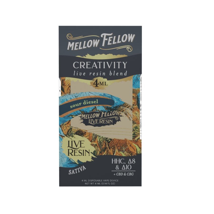 CBDWellnessplus Sour Diesel Mellow Fellow- 4ml Live Resin Disposable Vape