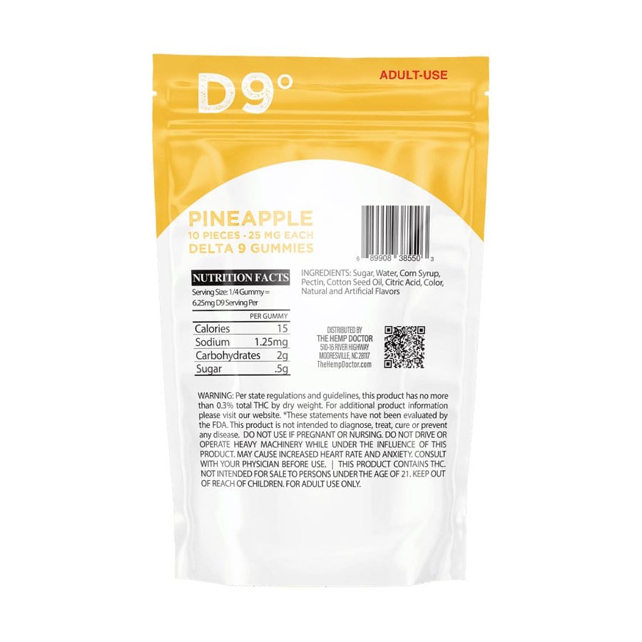 CBDWellnessplus The Hemp Doctor- D9 THC 25mg 10pc Gummies