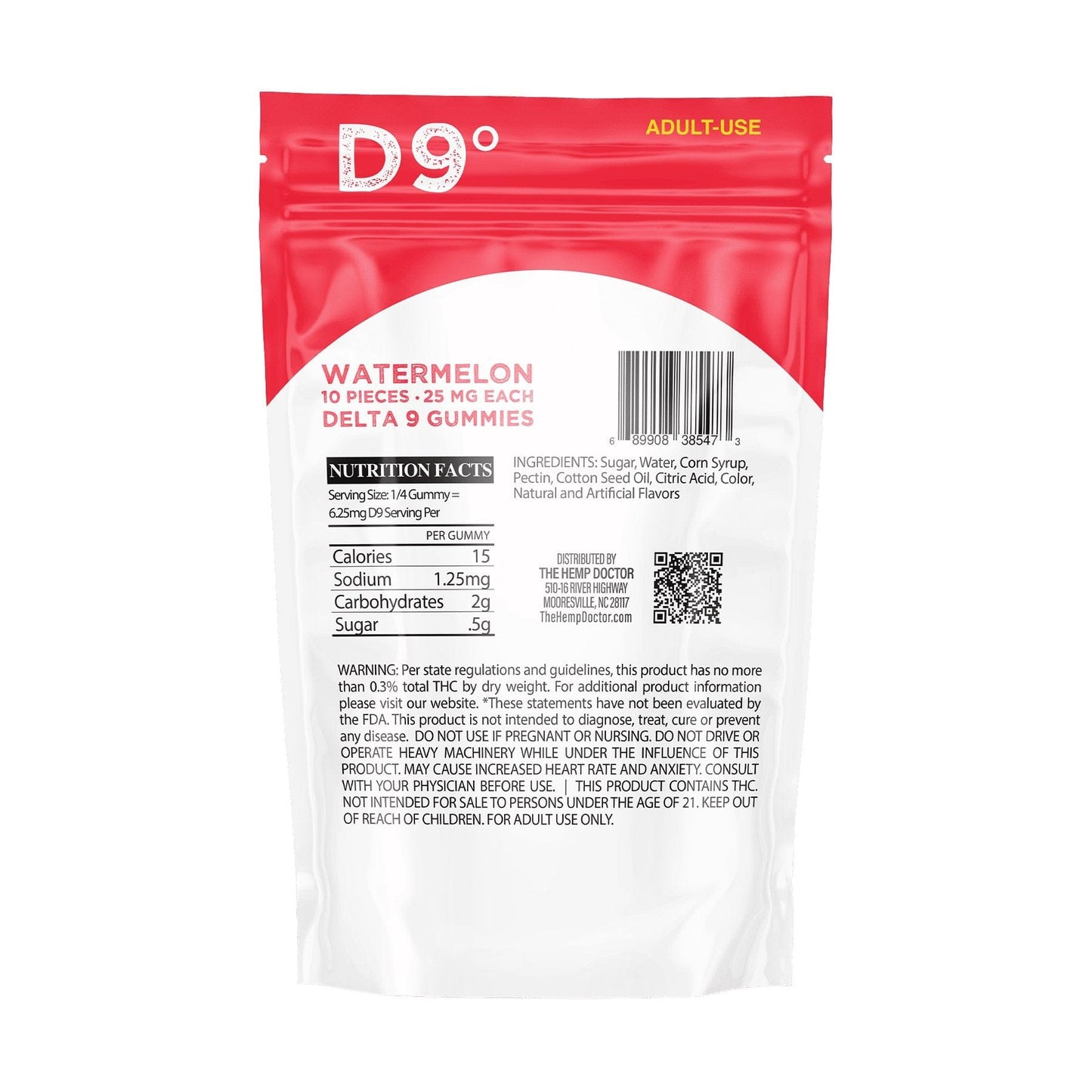 CBDWellnessplus The Hemp Doctor- D9 THC 25mg 10pc Gummies