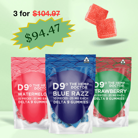 D-9 Gummies- 3 bag Variety Pack